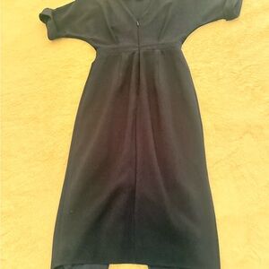 ASOS Black & Navy Asymmetrical Hem Midi Dress